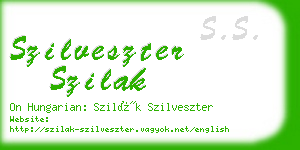 szilveszter szilak business card